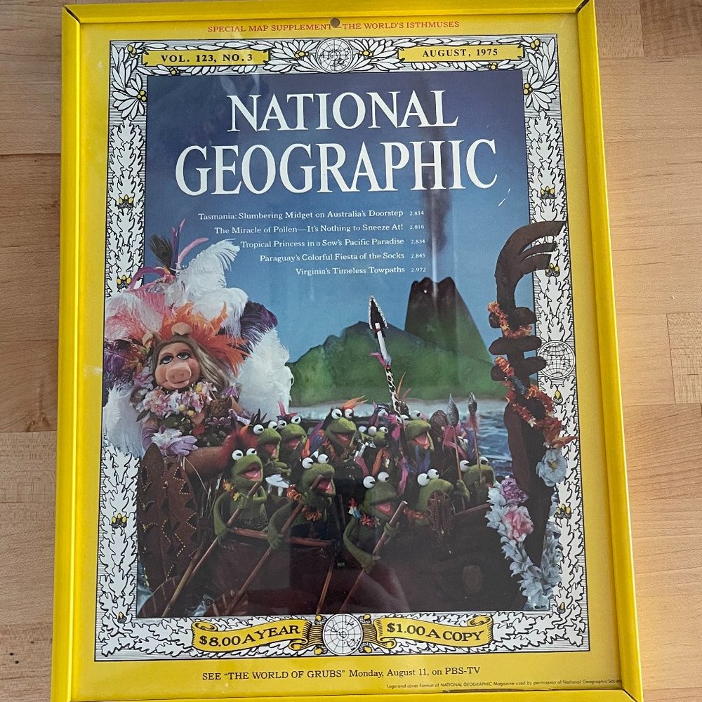 Framed Cover Reprint of 1975 Muppets National Geographic Cover